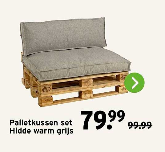 Palletkussen set Hidde warm grijs