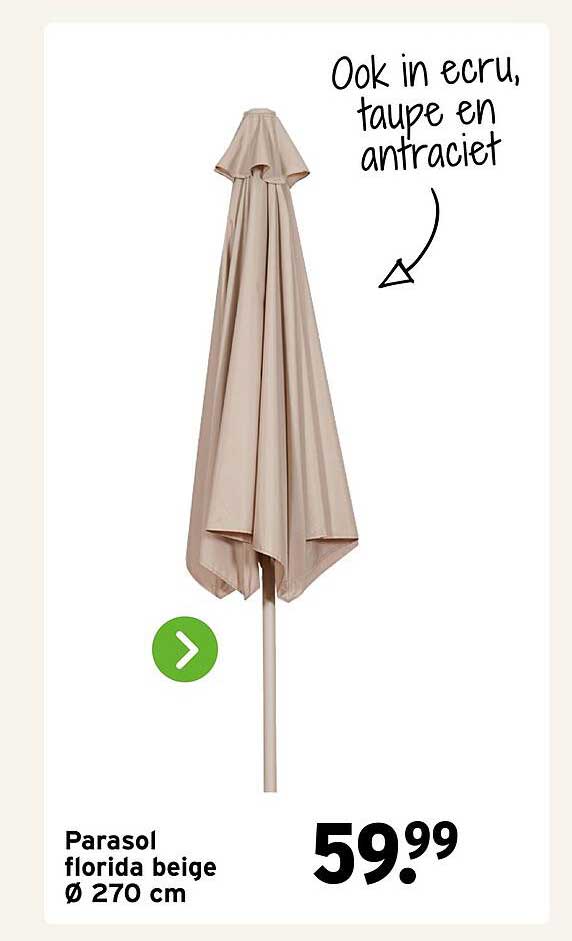 Parasol florida beige Ø 270 cm