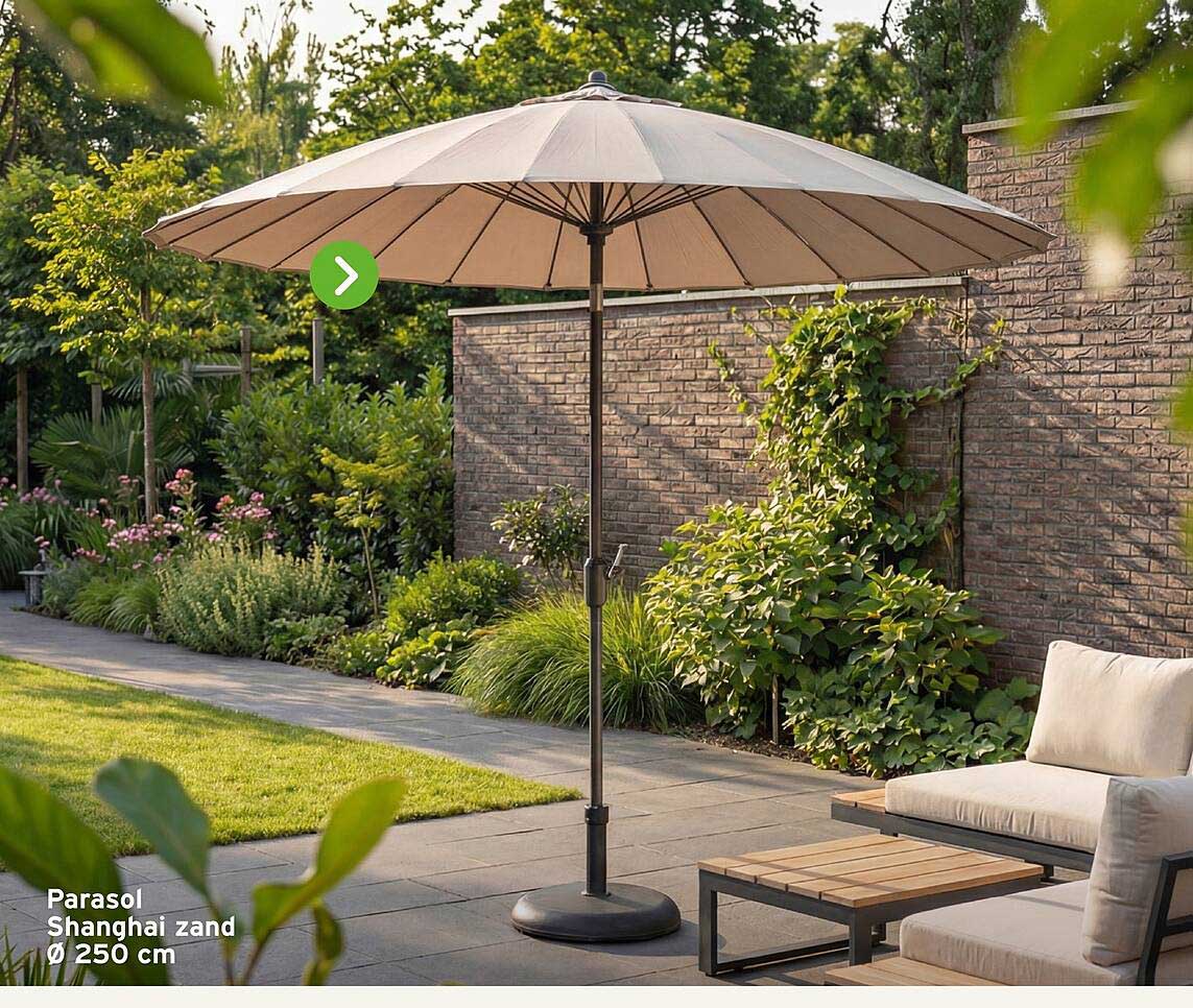 Parasol Shanghai zand Ø 250 cm