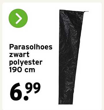 Parasolhoes zwart polyester 190 cm