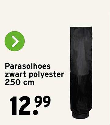 Parasolhoes zwart polyester 250 cm