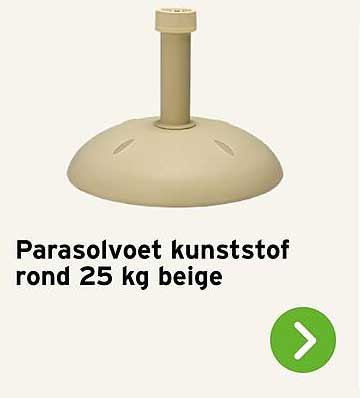 Parasolvoet kunststof rond 25 kg beige