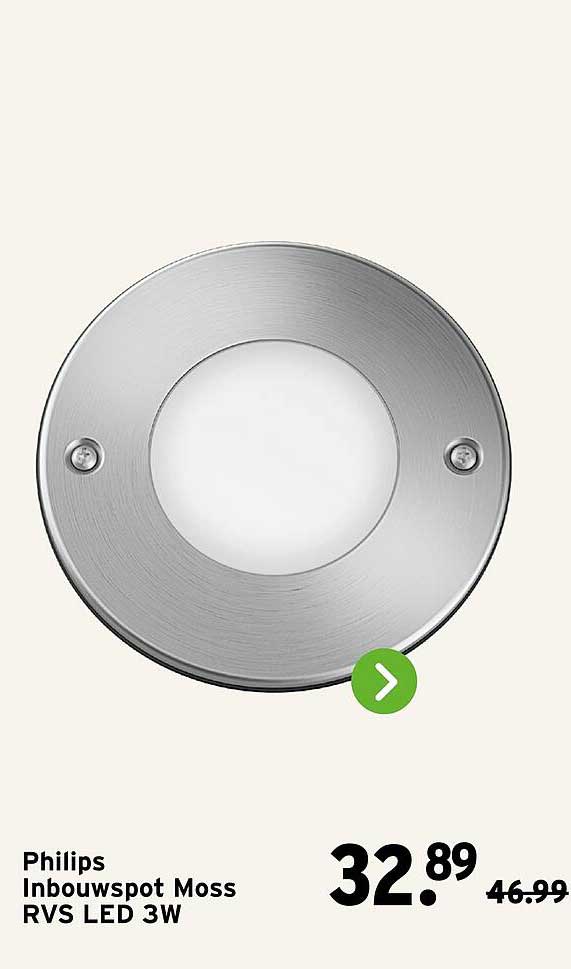Philips Inbouwspot Moss RVS LED 3W