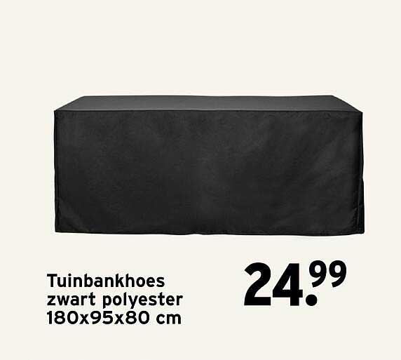 Tuinbankhoes zwart polyester 180x95x80 cm