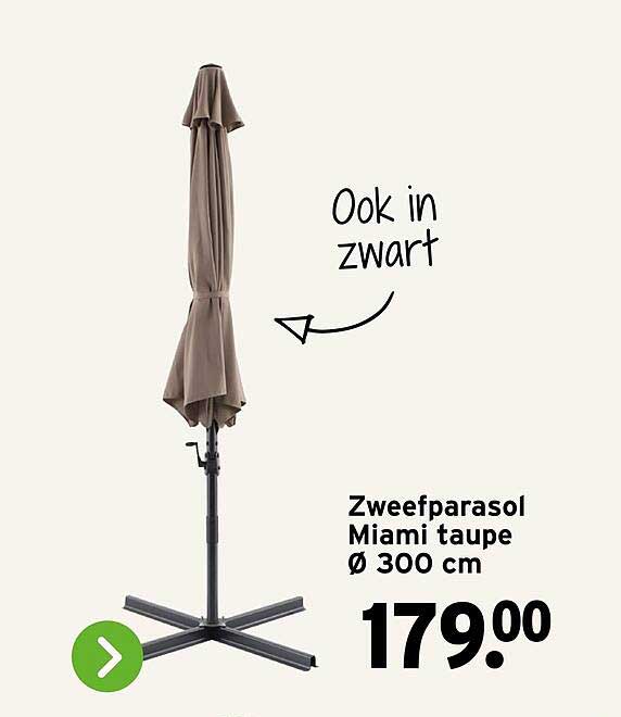 Zweefparasol Miami taupe Ø 300 cm