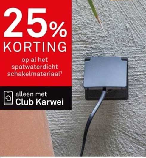 25% KORTING op al het spatwaterdicht schakelmateriaal