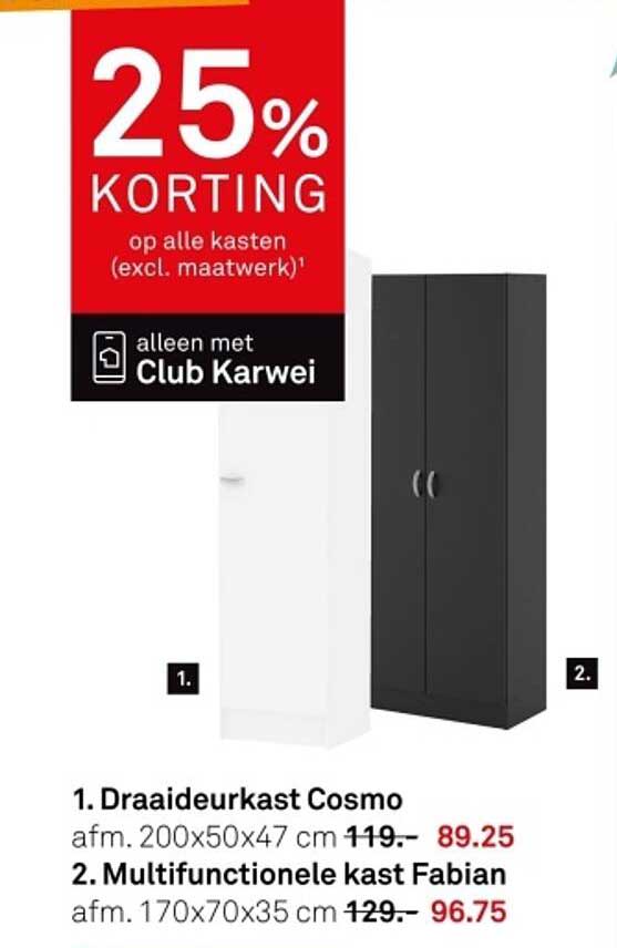 25% KORTING op alle kasten (excl. maatwerk)