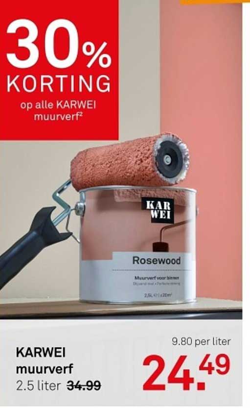 30% KORTING op alle KARWEI muurverf