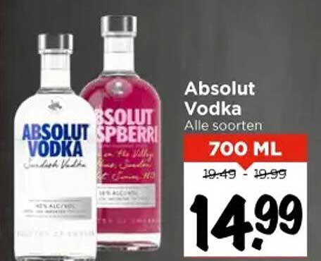 Absolut Vodka Alle soorten 700 ML