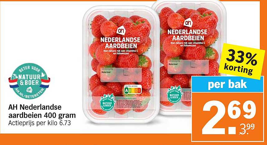AH Nederlandse aardbeien 400 gram
