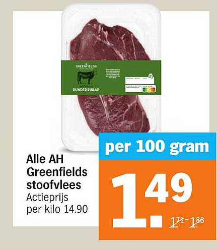 Alle AH Greenfields stoofvlees