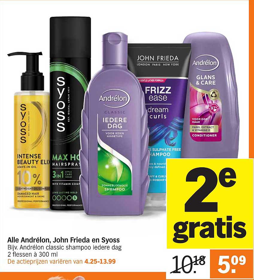 Alle Andrélon, John Frieda en Syoss
