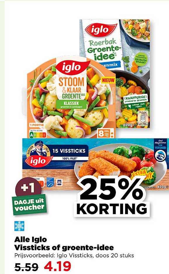 Alle Iglo Vissticks of groente-idee