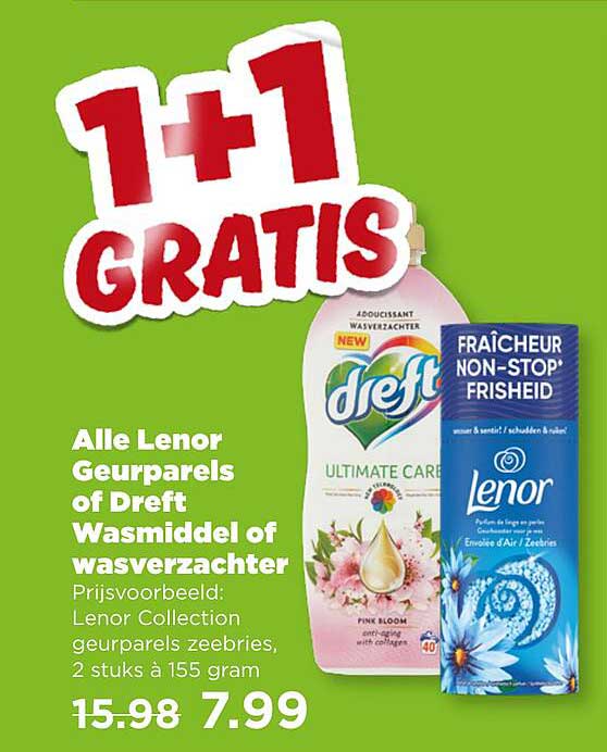 Alle Lenor Geurparels of Dreft Wasmiddel of wasverzachter