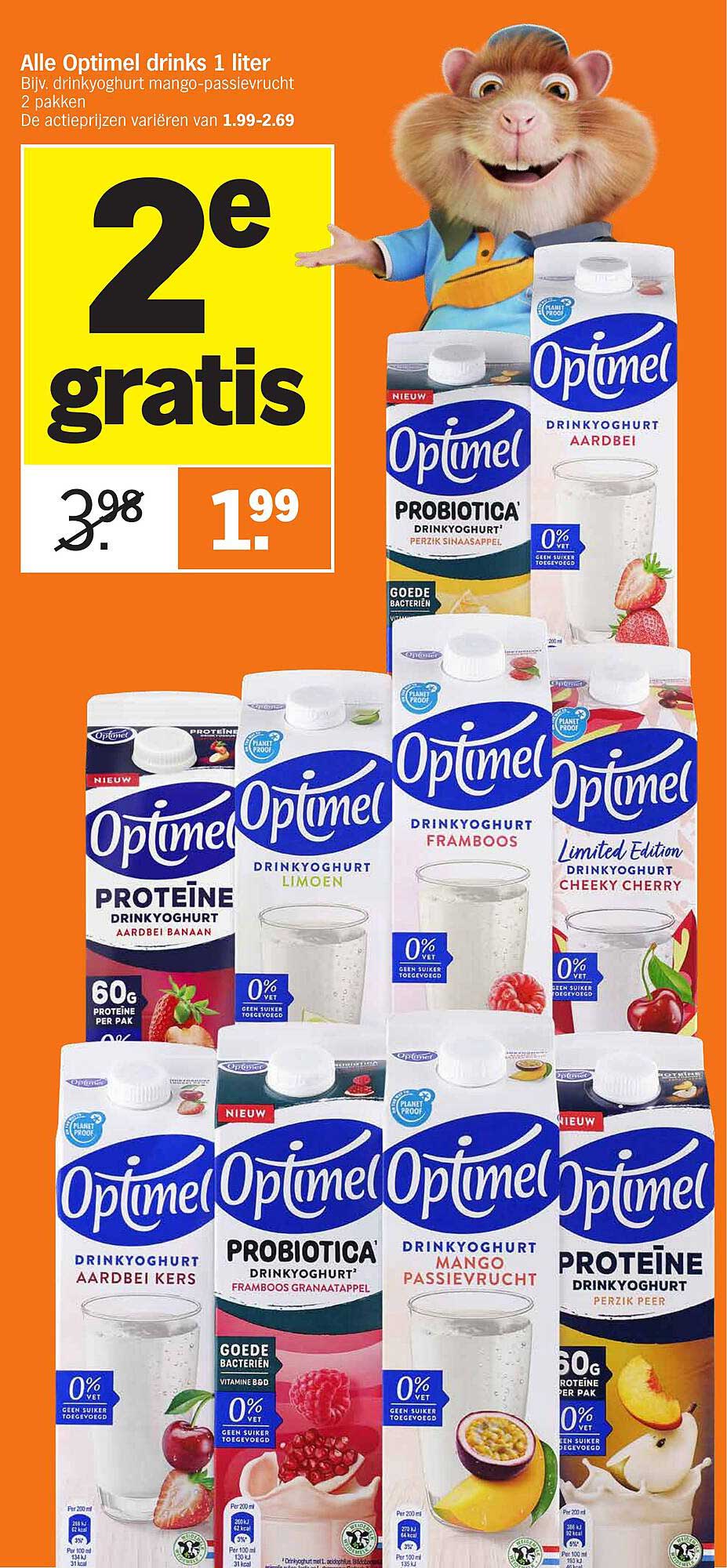 Alle Optimel drinks 1 liter