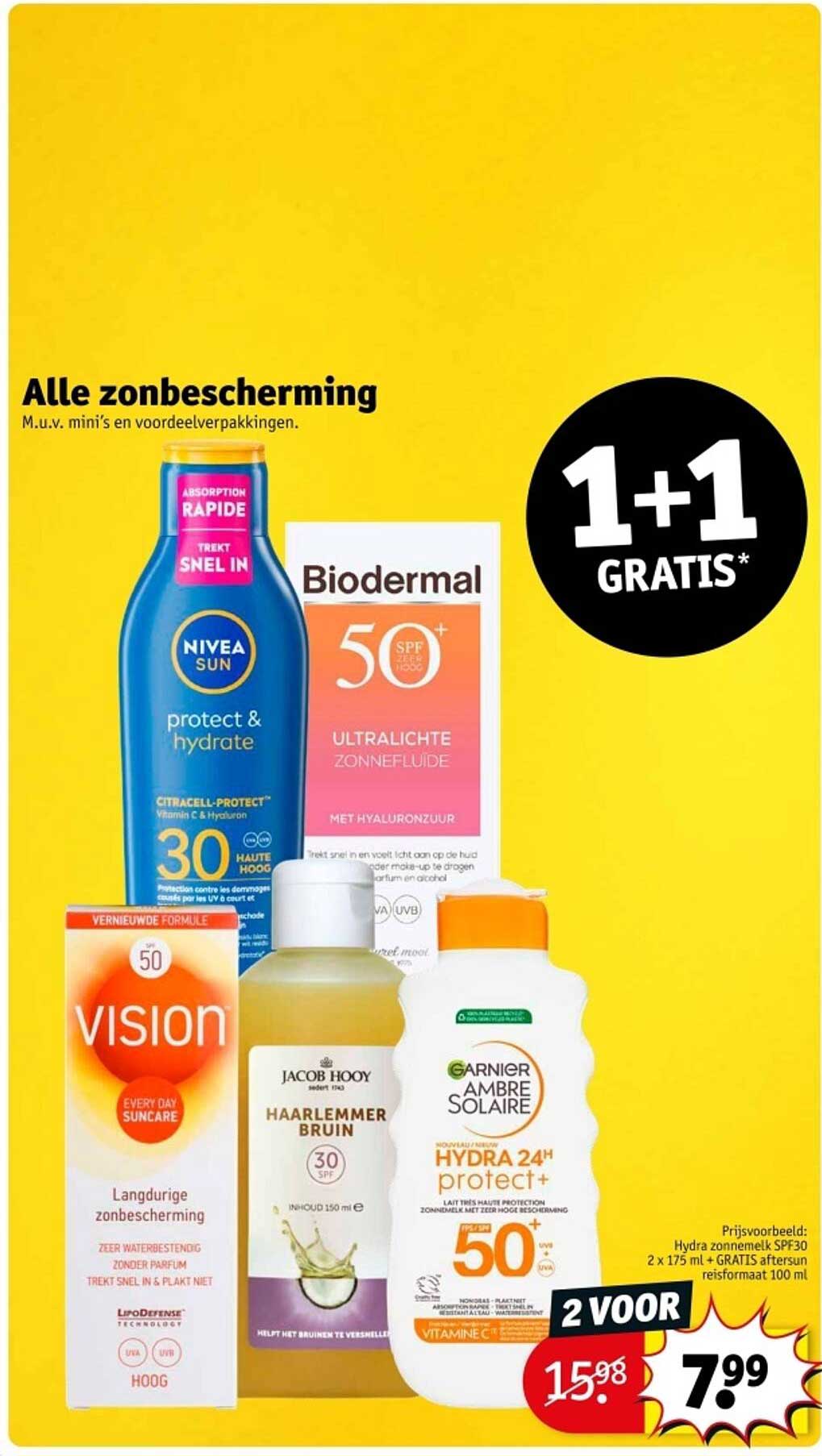 Alle zonbescherming M.u.v. mini's en voordeelverpakkingen.