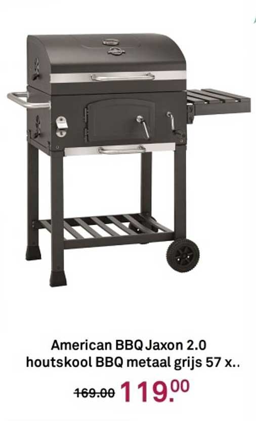 American BBQ Jaxon 2.0 houts kool BBQ metaal grijs 57 x ...