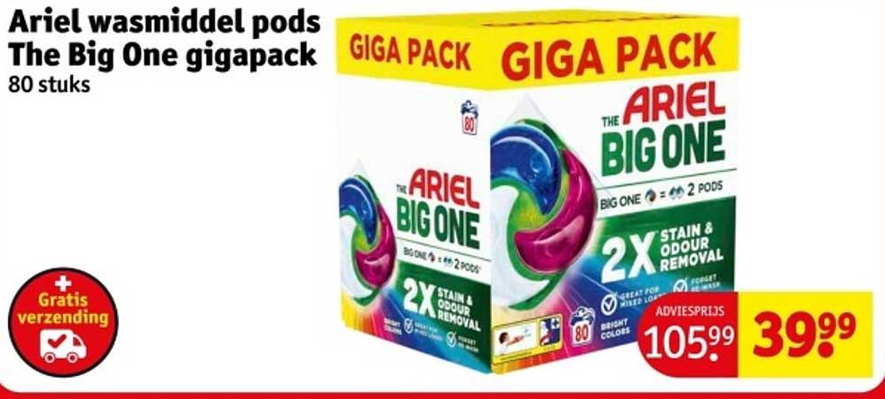 Ariel wasmiddel pods The Big One gigapack 80 stuks
