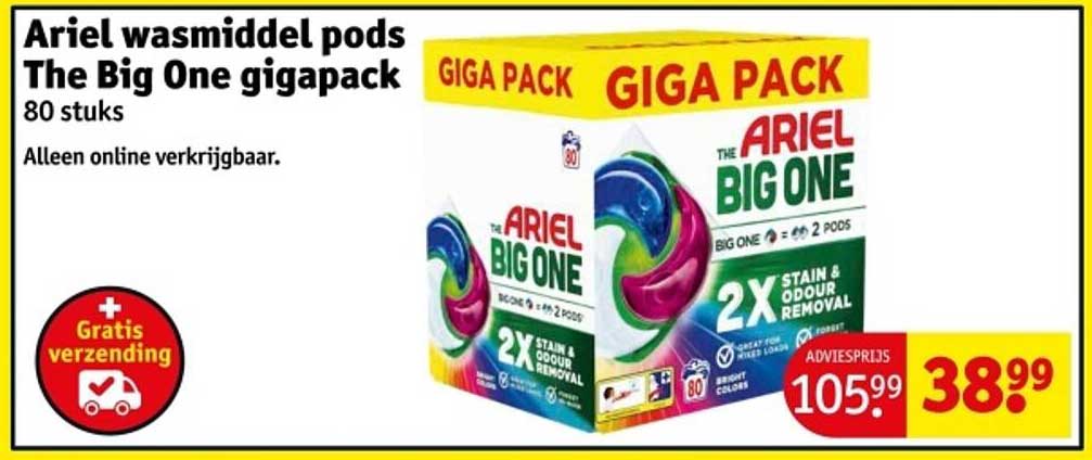 Ariel wasmiddel pods The Big One gigapack 80 stuks