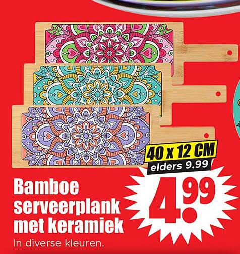 Bamboe serveerplank met keramiek
