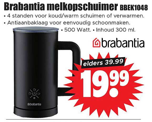 Brabantia melkopschuimer BBEK1048