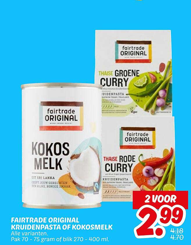 FAIRTRADE ORIGINAL KRUIDENPASTA OF KOKOSMELK
