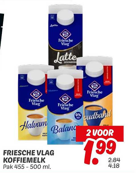 FRIESCHE VLAG KOFFIEMELK Pak 455 - 500 ml.