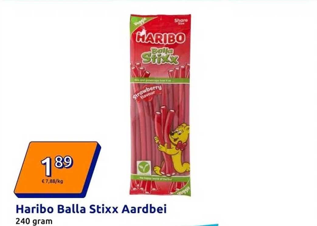 Haribo Balla Stixx Aardbei