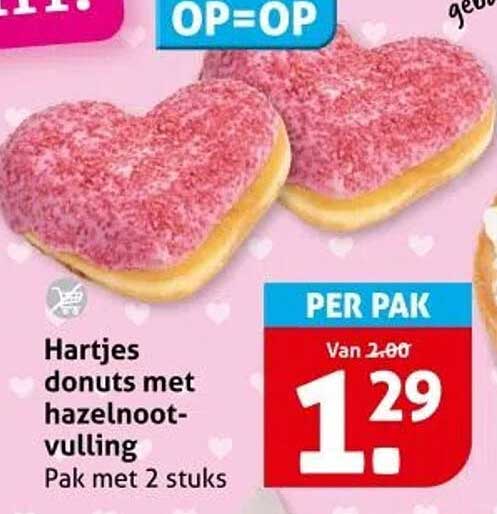 Hartjes donuts met hazelnoot-vulling