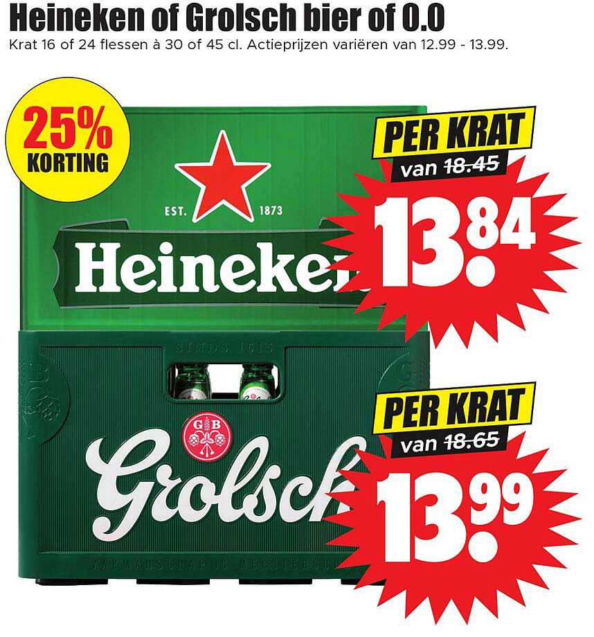 Heineken of Grolsch bier of 0.0