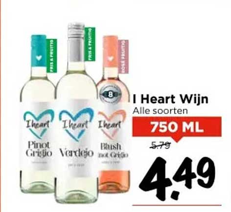 I Heart Wijn 750 ML - Alle soorten