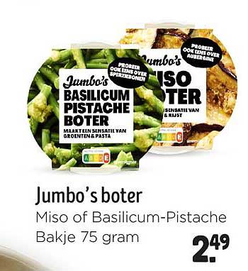 Jumbo's Boter Miso of Basilicum-Pistache Bakje 75 gram