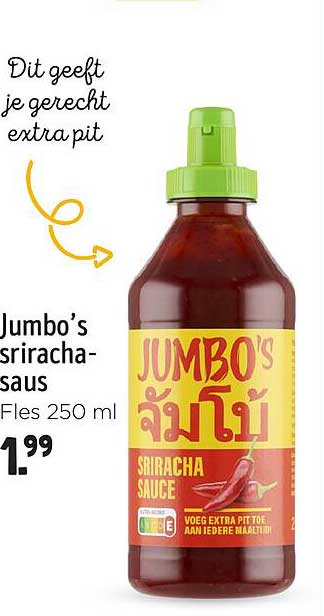 Jumbo's sriracha-saus