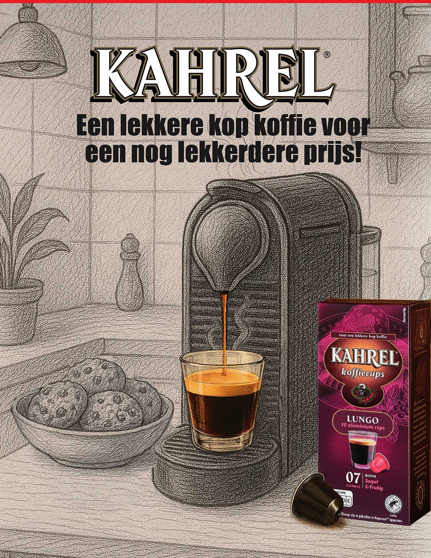KAHREL koffiecups Lungo - Een lekkere kop koffie voor een nog lekkerdere prijs!