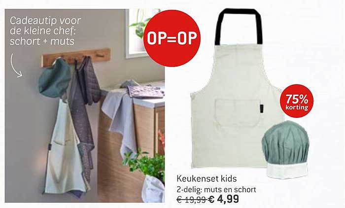 Keukenset kids 2-delig: muts en schort