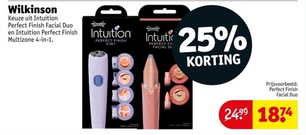 Keuze uit Intuition Perfect Finish Facial Duo en Intuition Perfect Finish Multizone 4-in-1.