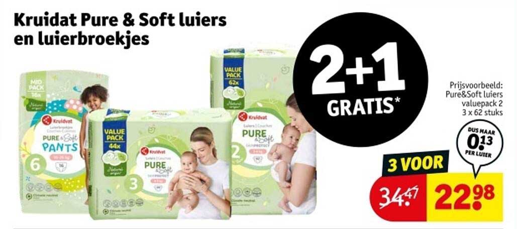 Kruidvat Pure & Soft luiers en luierbroekjes