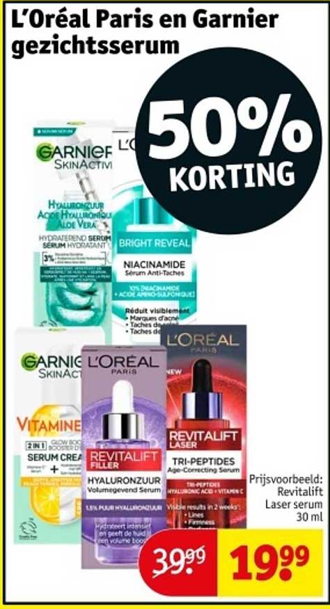 L'Oréal Paris en Garnier gezichtserum