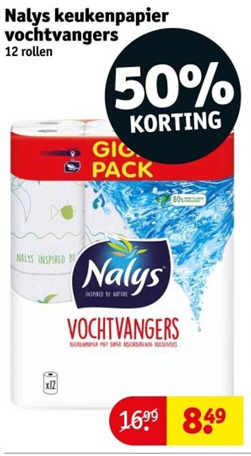 Nalys keuk papier vochtvangers 12 rollen