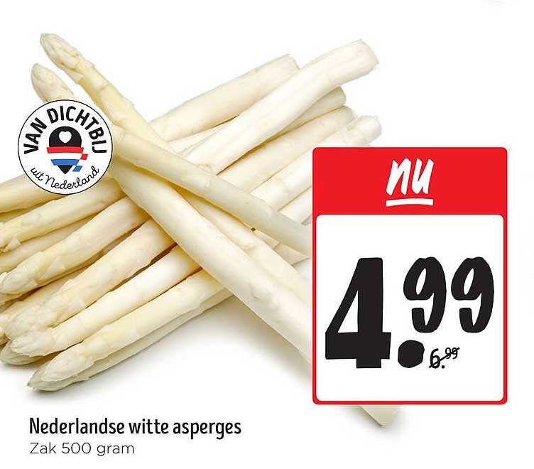 Nederlandse witte asperges Zak 500 gram