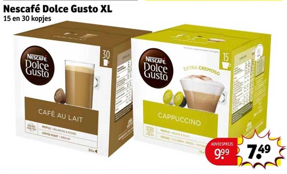 Nescafé Dolce Gusto XL 15 en 30 kopjes