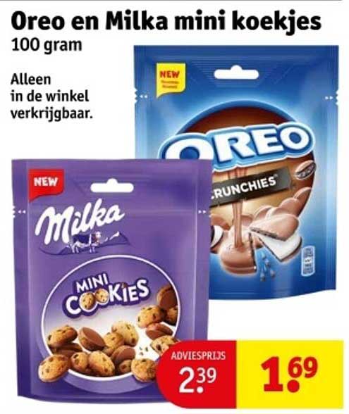 Oreo en Milka mini koekjes