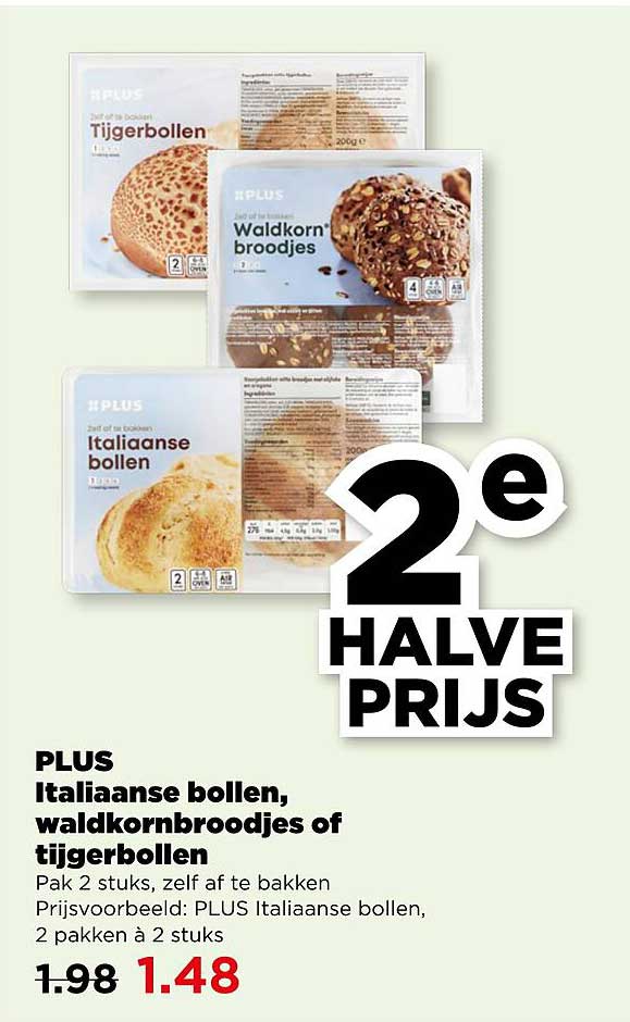 PLUS Italiaanse bollen, waldkornbroodjes of tijgerbollen