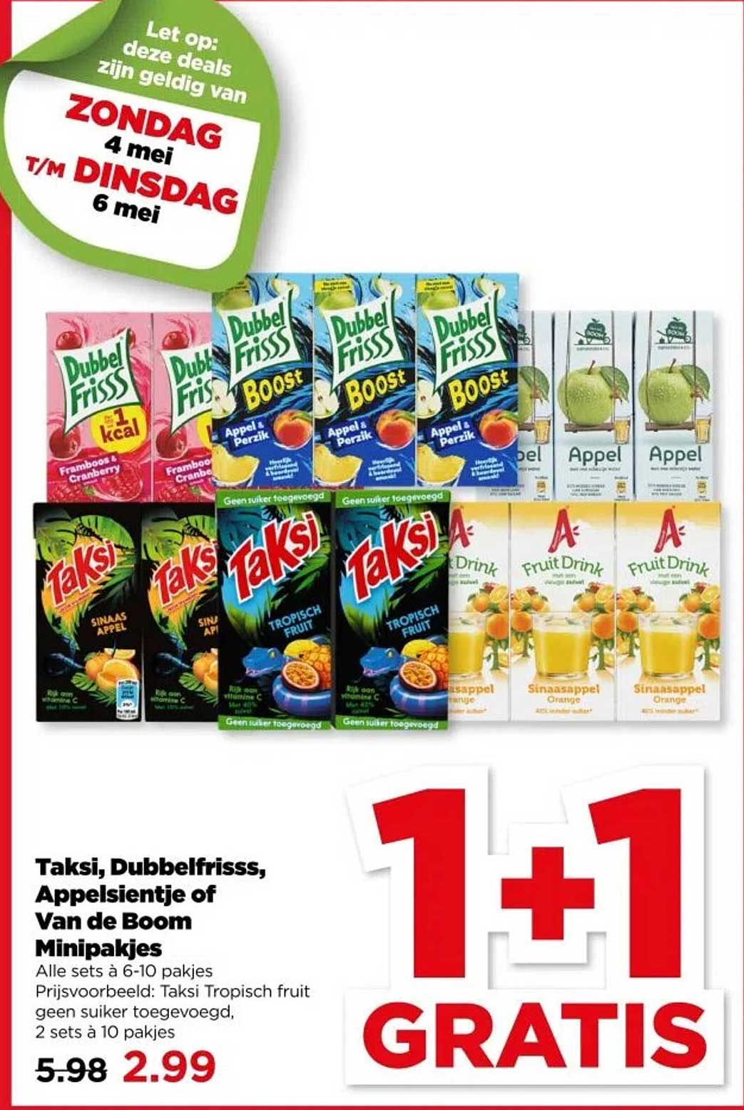 Taksi, Dubbelfrisss, Appelsientje of Van de Boom Minipakjes