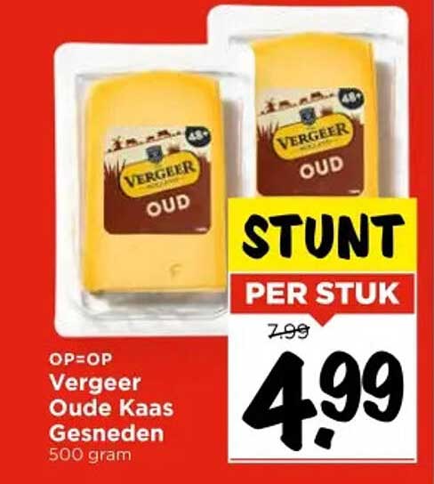 Vergeer Oude Kaas Gesneden 500 gram