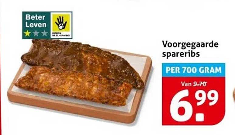Voorgegaarde spareribs