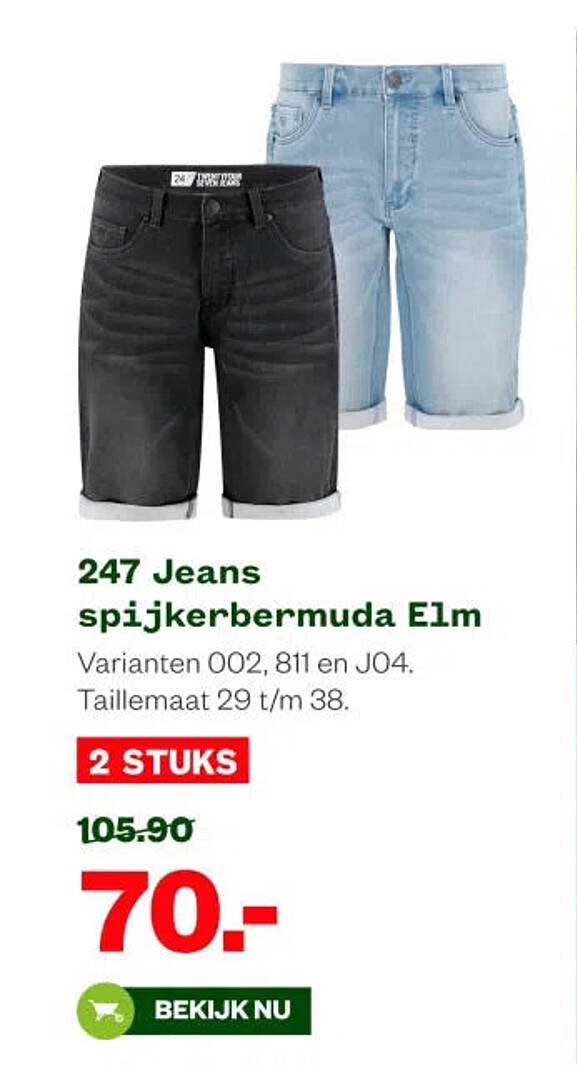 247 Jeans spijkerbermuda Elm 2 STUKS