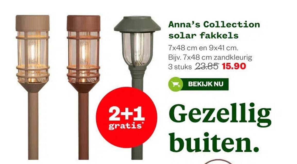 Anna’s Collection solar fakkels 2+1 gratis