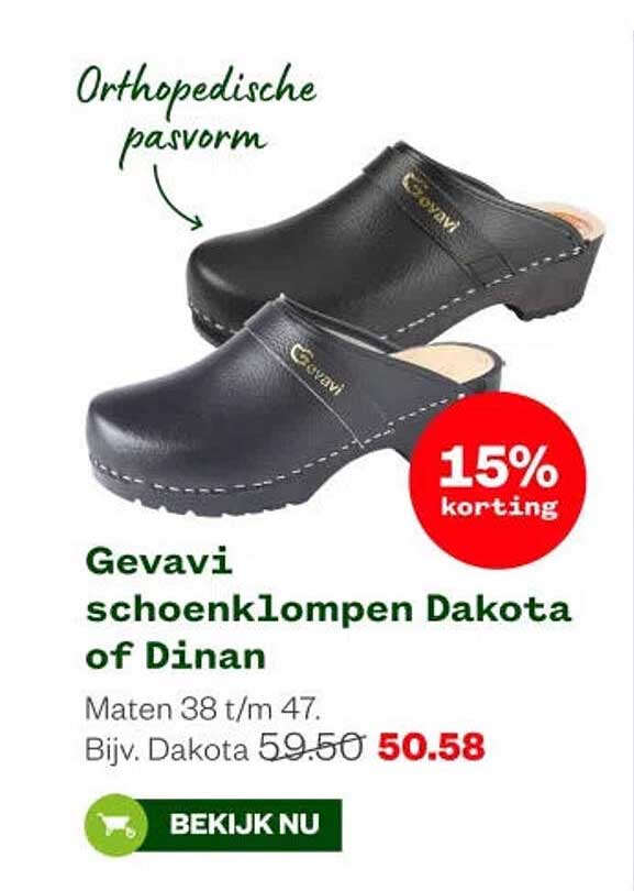 Gevavi schoenklompen Dakota of Dinan 15% korting