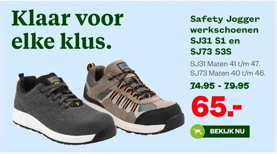 Safety Jogger werkschoenen SJ31 S1 en SJ73 S3S